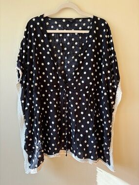 summersalt Black and White Polka Dot Cover-Up